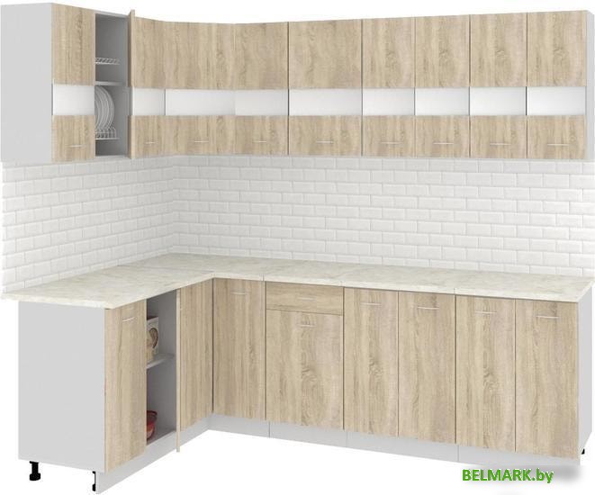 Угловая кухня Кортекс-мебель Корнелия Экстра 1.5x2.5м (дуб сонома/марсель) - фото