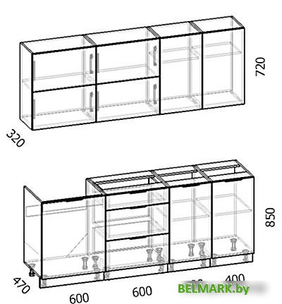 Готовая кухня Интермебель Микс Топ-35 2.0м (белый премиум-дуб крафт золотой-венато) - фото2