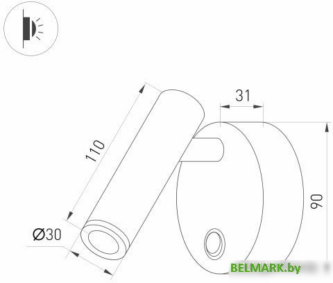 Спот Arlight SP-BED-R90-3W Warm3000 031393 - фото2