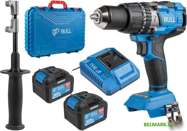Ударная дрель-шуруповерт Bull SR 1805 (с 2-мя АКБ 6 Ah, кейс) - фото