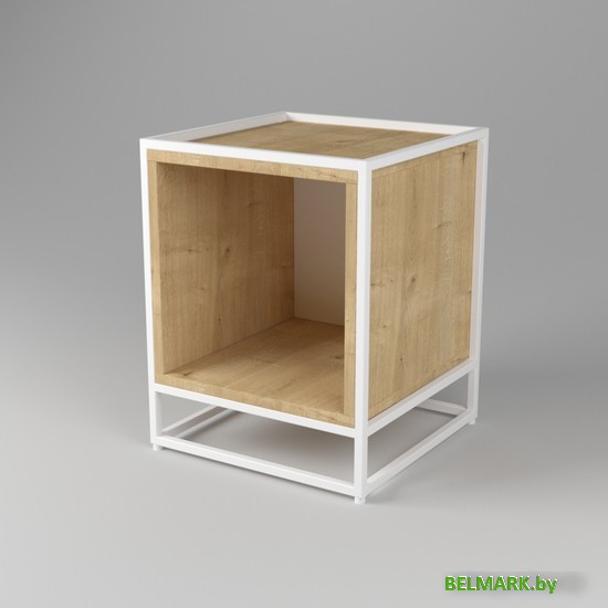 Тумба Дабер 001 ТП1.0.1.14 (белый/дуб гамильтон натуральный) - фото