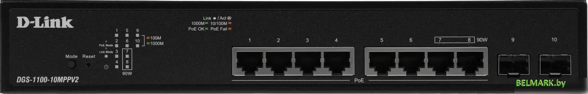 Управляемый коммутатор 2-го уровня D-Link DGS-1100-10MPPV2/A - фото