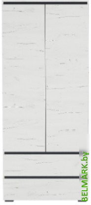 Шкаф распашной Памир Гретта 2С2Я (крафт белый/антрацит) - фото