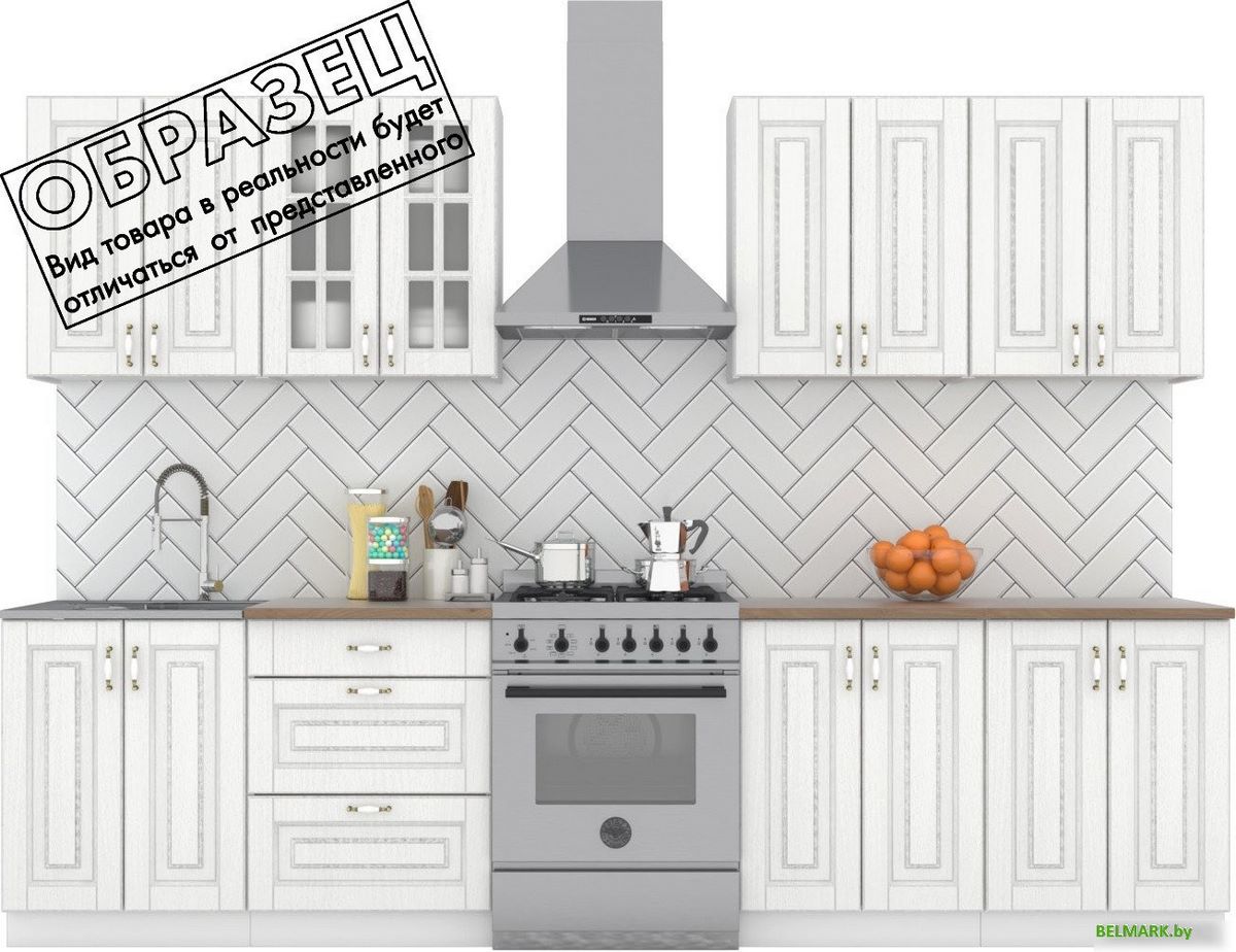 Готовая кухня Интермебель Бостон-8 2.4 (акация белая/венато) - фото