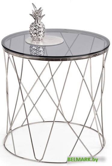 Журнальный столик Halmar Selena 55x55 (дымчатый/хром) - фото