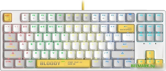 Клавиатура A4Tech Bloody S87 Energy White (Bloody BLMS Red Plus) - фото