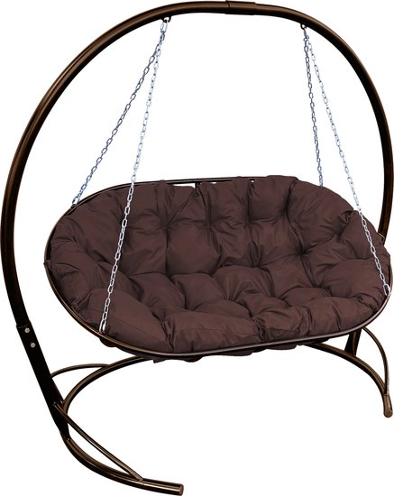 Подвесной диван M-Group Мамасан 12120205 (коричневый/коричневая подушка) - фото