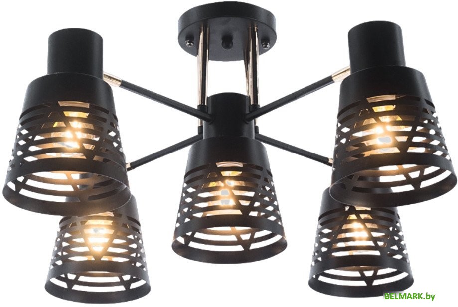 Люстра средней высоты Aitin Pro НПБ 02-5x60-101 6074/5 (черный/золото) - фото