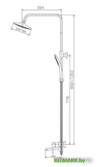 Душевая система Haiba HB24805-7 (черный) - фото2