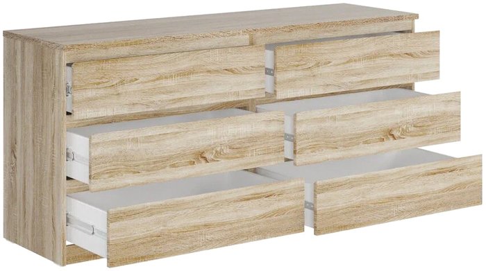 Комод Mio Tesoro Мальта 6 ящиков 160x76 2.05.02.060.3 (дуб сонома) - фото2