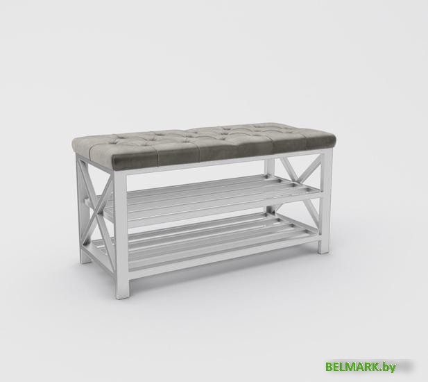 Банкетка Hype Mebel Будс (белый/серый) - фото