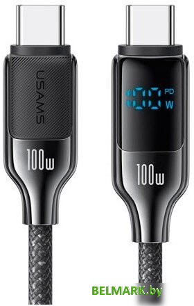 Кабель Usams SJ742 USB Type-C - USB Type-C (1.2 м, черный) - фото