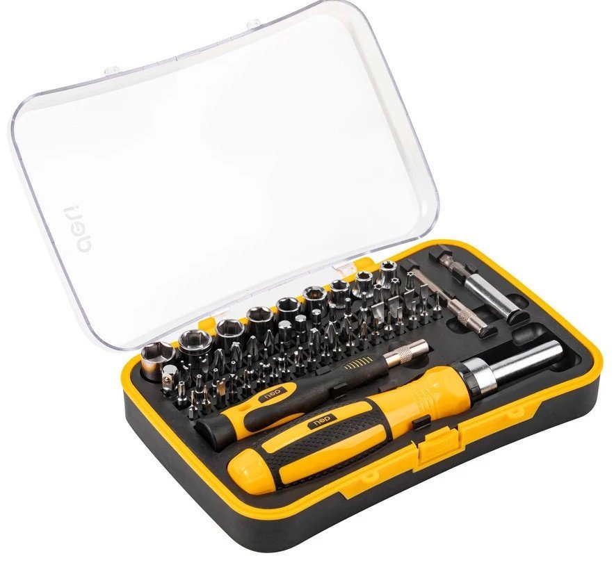 Набор отвертка с битами и головками Deli DL3565 (65 предметов) - фото