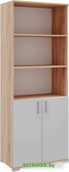 Стеллаж Памир ПКС-8 185.2x38.4x71.8 (дуб сонома/белый глянец) - фото