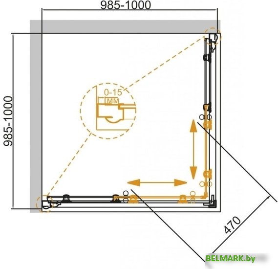 Душевой уголок Cezares Giubileo-A-2-100-Scorrevole-CP-G - фото2