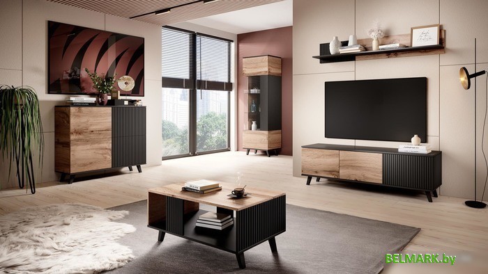 Тумба Halmar Random RTV-1 (дуб вотан/черный) - фото2