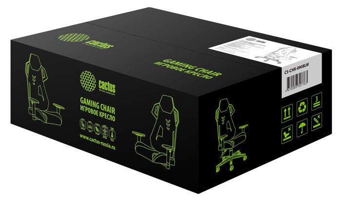 Кресло CACTUS CS-CHR-090BLW (черный/белый) - фото2