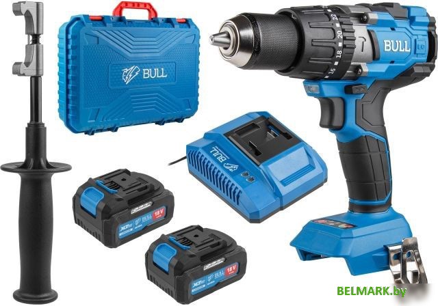 Ударная дрель-шуруповерт Bull SR 1805 (с 2-мя АКБ 4 Ah, кейс) - фото