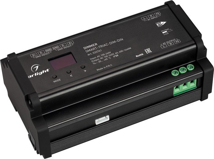 Диммер RGB Arlight SMART-TRIAC-DIM-DIN (230V, 6A, 2.4G) 033761 - фото