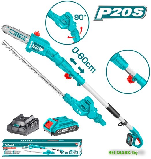 Кусторез + высоторез Total TPTS201681 (с 1-м АКБ) - фото