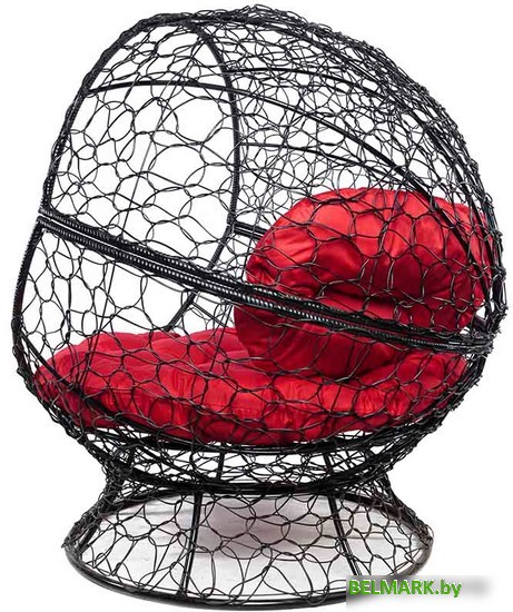 Кресло M-Group Апельсин 11520406 (черный ротанг/красная подушка) - фото2