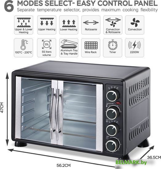 Мини-печь TurboTronic TT-FEO55 (черный) - фото2