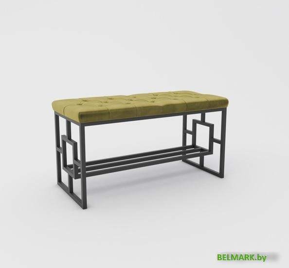 Банкетка Hype Mebel Квадро Люкс (черный/золото) - фото