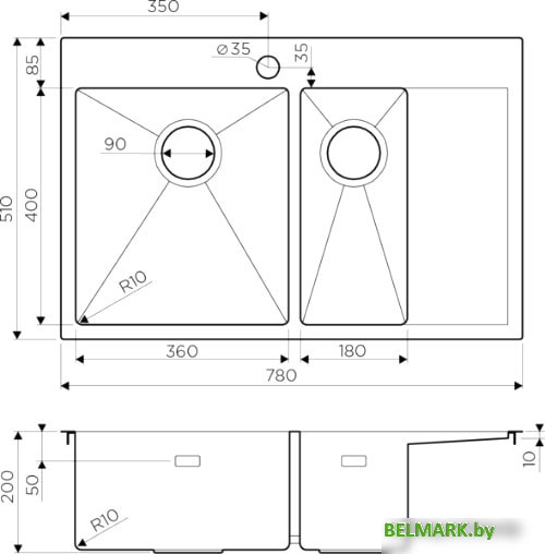 Кухонная мойка Omoikiri Akisame 78-2 IN-L - фото2