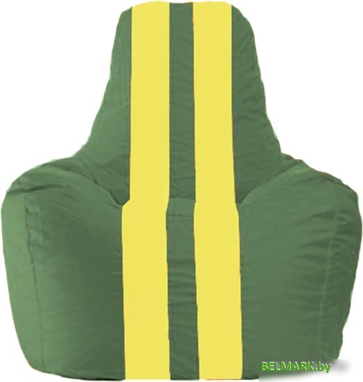 Кресло-мешок Flagman Спортинг С1.1-65 (тёмно-зелёный/жёлтый) - фото