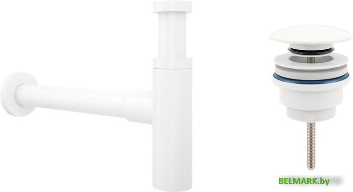 Сифон Wellsee Drainage System 182123003 (сифон, донный клапан, матовый белый) - фото