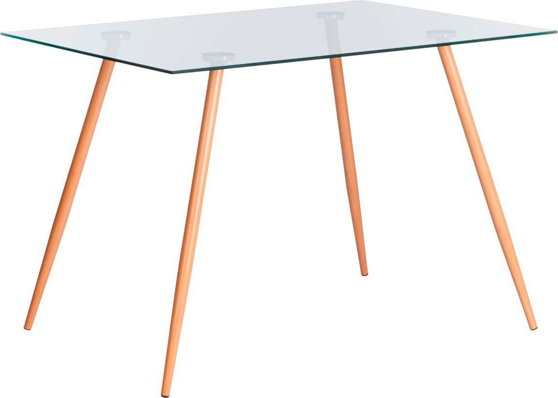 Кухонный стол TetChair Sophia 80x110x75 металл/стекло/бук (прозрачный) - фото