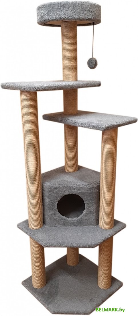 Комплекс Cat House Торнадо джут (серый) - фото