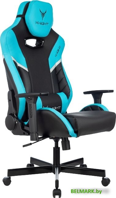 Игровое (геймерское) кресло Knight Thunder 5X (черный/голубой) - фото