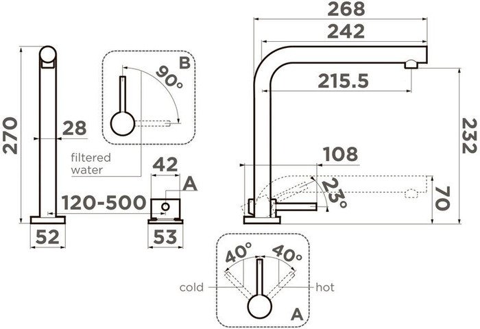 Смеситель Omoikiri Nara 2 Plus-GB (графит) - фото2
