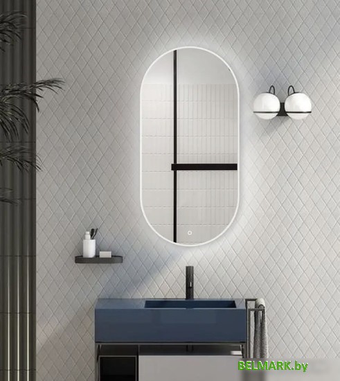 eMZe 50x100 LED.UV.50.100.BEL (белый с УФ-окантовкой и подсветкой) - фото2