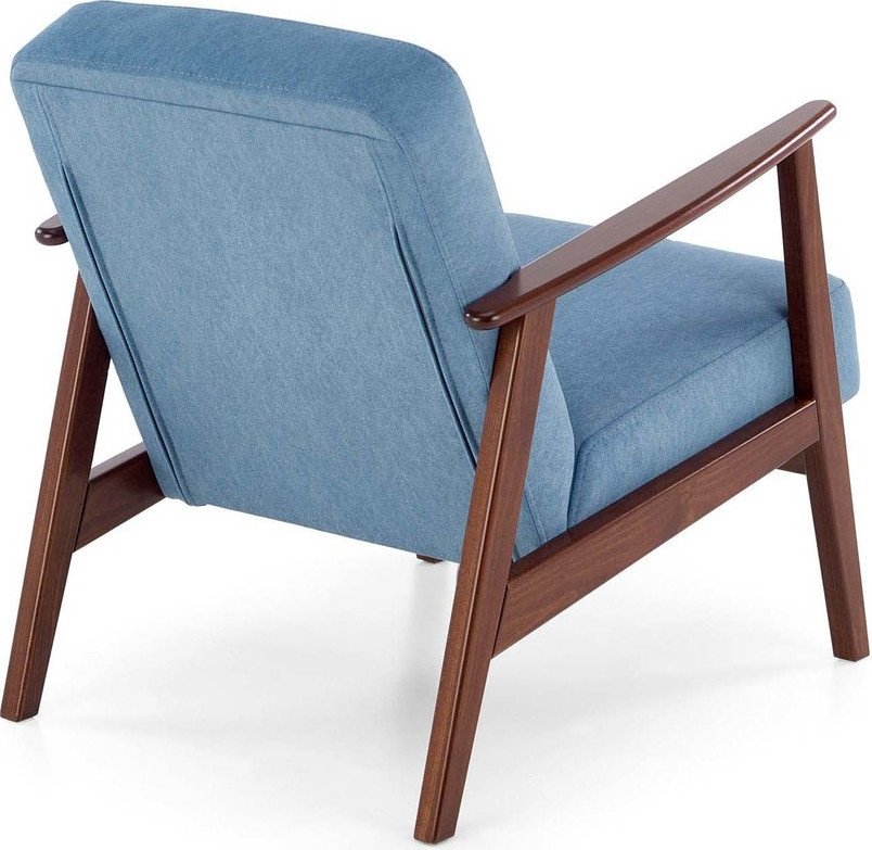 Интерьерное кресло Halmar Milano 1S tap. Castel 74 (синий/орех) - фото2