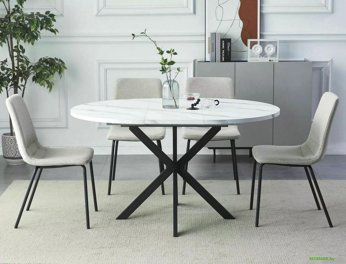 Кухонный стол Signal Gaston GASTONBMAC100 (белый мрамор/черный матовый) - фото2