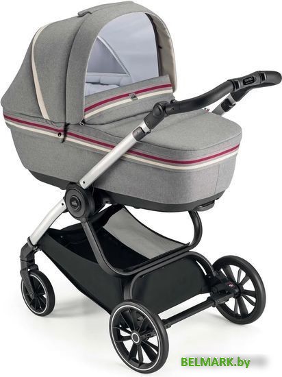 Универсальная коляска CAM Milano (2 в 1, бордовые полосы) - фото