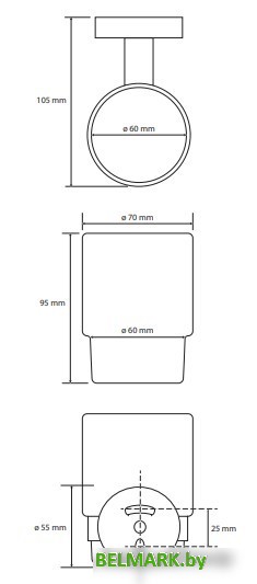 Стакан для зубной щетки и пасты Bemeta Dark 104110010 - фото2