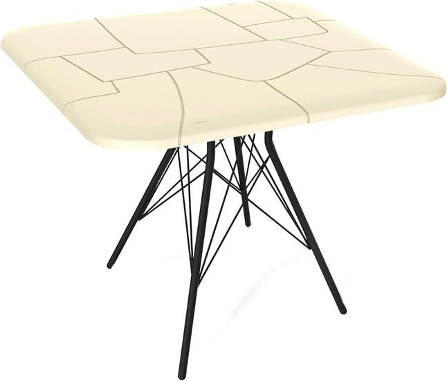 Кухонный стол Sheffilton SHT-TU2-1/TT30 83/83 (черный муар/бежевый ral1013) - фото