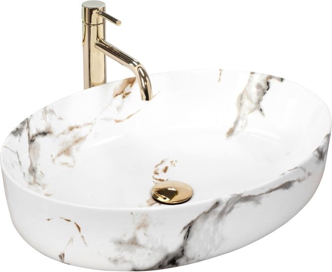 Умывальник Rea Queen (carrara shiny) - фото