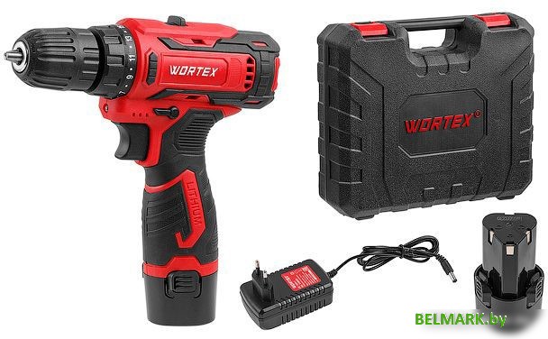 Дрель-шуруповерт Wortex BD 1220 Li 1329356 (с 2-мя АКБ, кейс) - фото