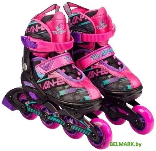 Роликовые коньки TIAN-E TE-781PNS (р. 31-34, розовый) - фото
