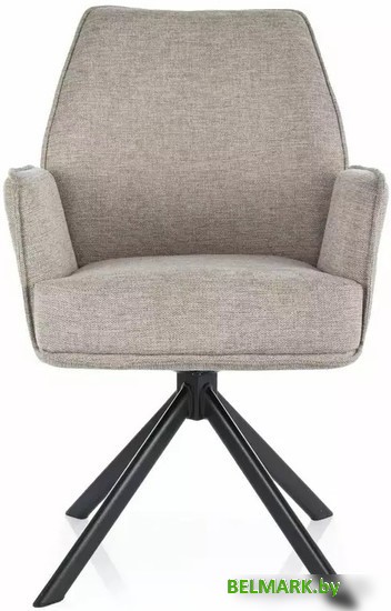 Стул с подлокотниками Signal Hugo Brego 31 (светло-бежевый/черный) - фото