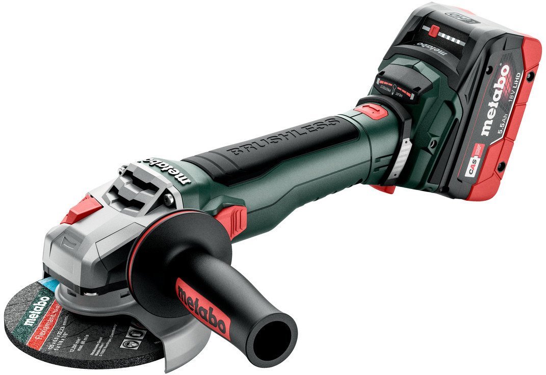 Угловая шлифмашина Metabo WB 18 LT BL 11-125 Quick 613054660 (с 2-мя АКБ, кейс) - фото