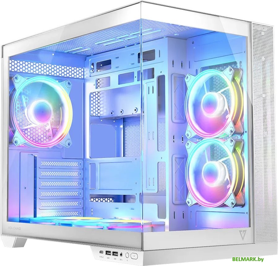 Корпус MODECOM Volcano Panorama Apex ARGB 5F Midi (белый) - фото