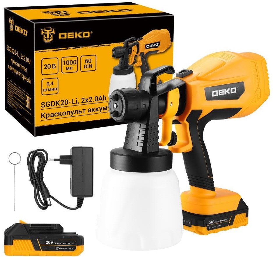 Краскораспылитель Deko SGDK20-Li 086-1020 (с 2-мя АКБ) - фото