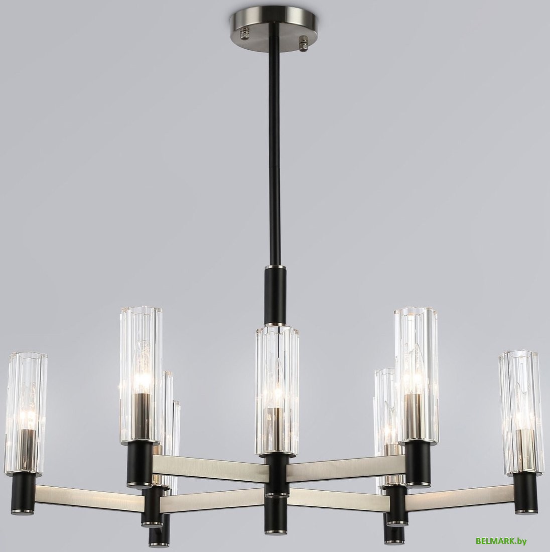 Подвесная люстра Ambrella LH55503/9 SN/BK/CL (сатин никель/черный/прозрачный) - фото