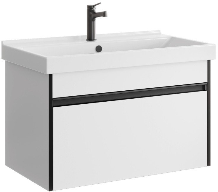 Aqwella Тумба с умывальником Urban URB0108W+FST80SLWB01 (белый) - фото