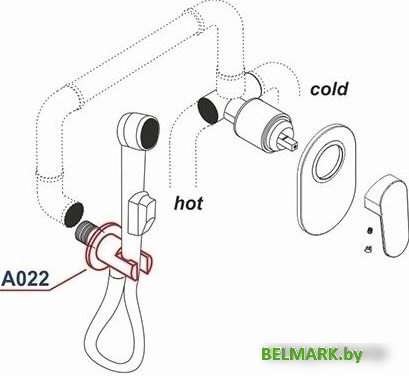 Держатель душевой лейки с подключением Wasserkraft A022 - фото2